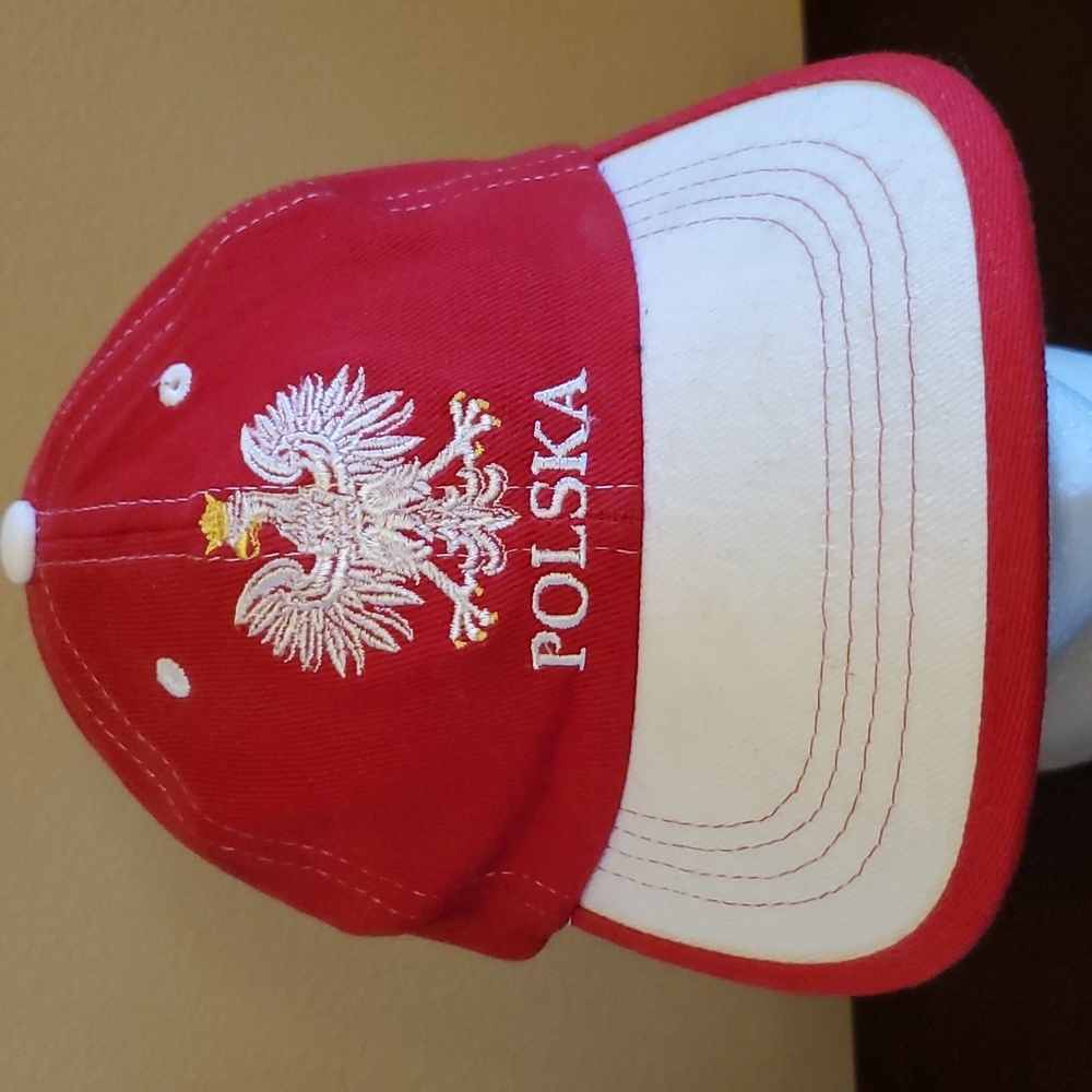 POLSKA HAT CAP BASEBALL RED WHITE